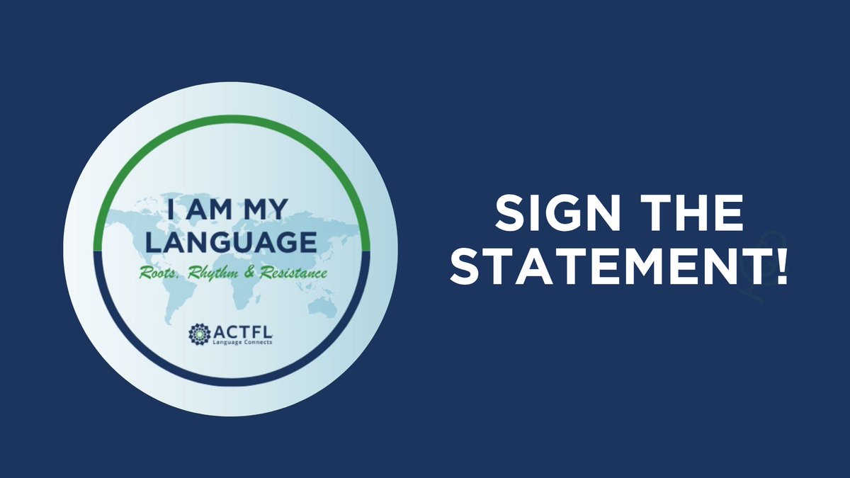 actfl's tweet photo. Your language is part of who you are. 💬🌎

This back-to-school season, add your voice to ACTFL's #IAmMyLanguage Statement of Affirmation.

Help us reach 1,000 signers by #ACTFL26! ✍️

Sign the statement today: https://t.co/Xgc6Cdlk03

#IAmMyLanguage https://t.co/Z0K5c85MZL
