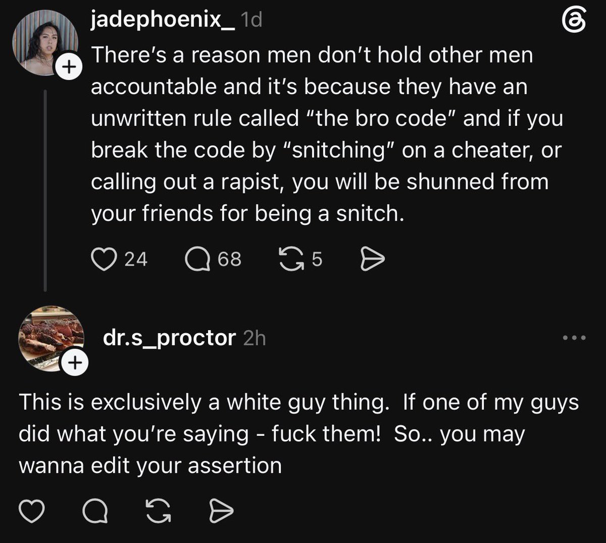 titsbrah's tweet photo. Some incredible shit going on over on Threads. https://t.co/LMn4oU3HDa