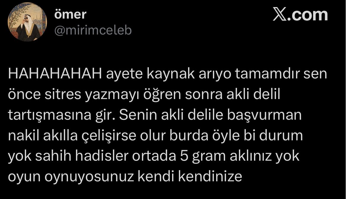 Mercanmf's tweet photo. Maymun seni. Engeli kaldır da konuşalım 😀 Akşama kadar nasara yensuru çekmekten beynin sulanmış az mantık oku. Namazda sağa sola bakmak konusu dinî bi konu değilse senle aynı dini okumuyoruz zaten aq https://t.co/E1Qc6xs2qe