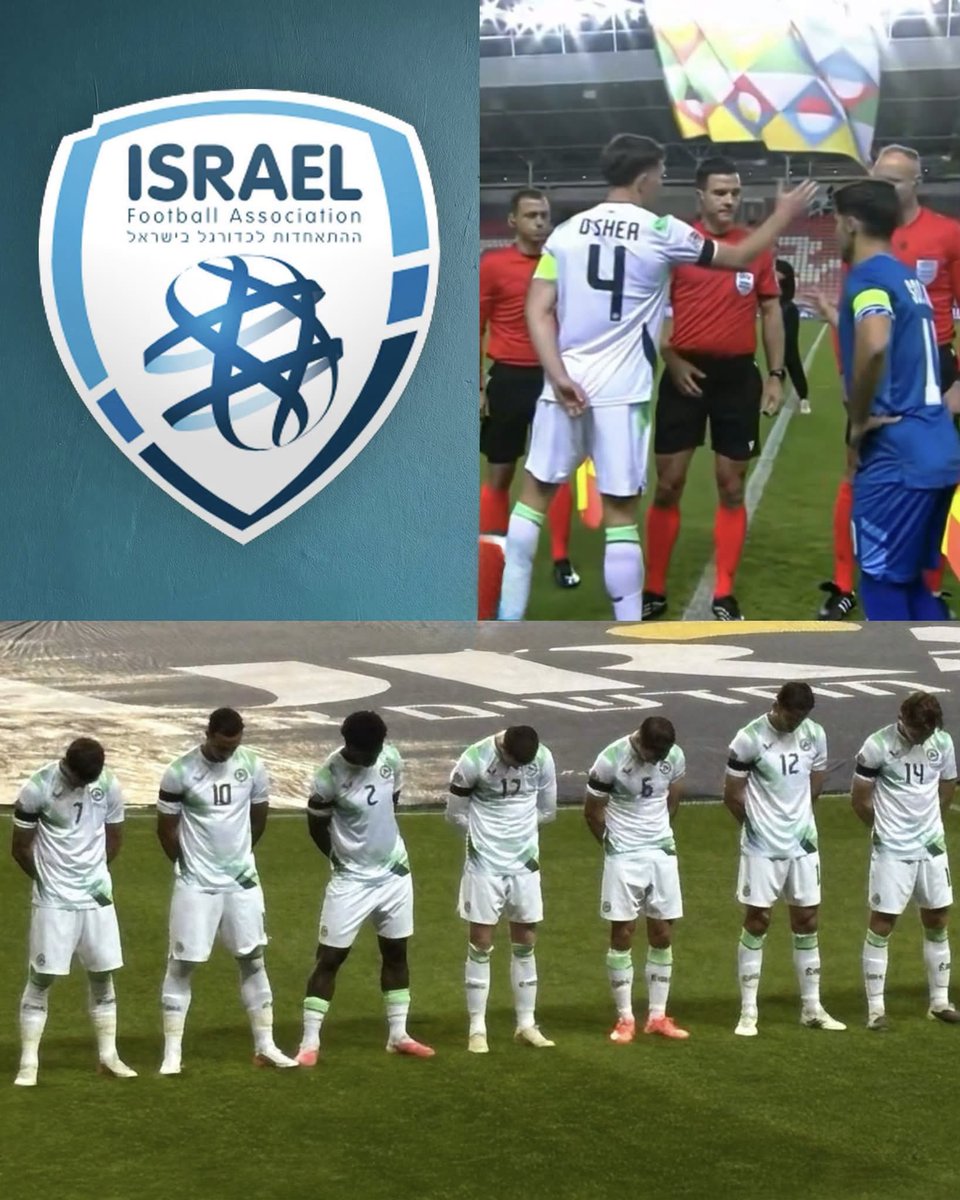 MotivacionesF's tweet photo. ¡¡POLÉMICA TOTAL EN EL IRLANDA-ISRAEL!!

Los jugadores de Irlanda protagonizaron un gesto que no pasó desapercibido antes del partido de la Nations League: bajaron la cabeza durante el himno de Israel y, posteriormente, ambos equipos evitaron el tradicional saludo y el intercambio de banderines.

Además, el capitán irlandés Dara O’Shea no estrechó la mano de su homólogo israelí, Manor Solomon. 🇮🇪🇮🇱

Los futbolistas irlandeses también lucieron brazaletes negros en reconocimiento a las vidas perdidas en el conflicto.

Una previa marcada por la polémica. 😳