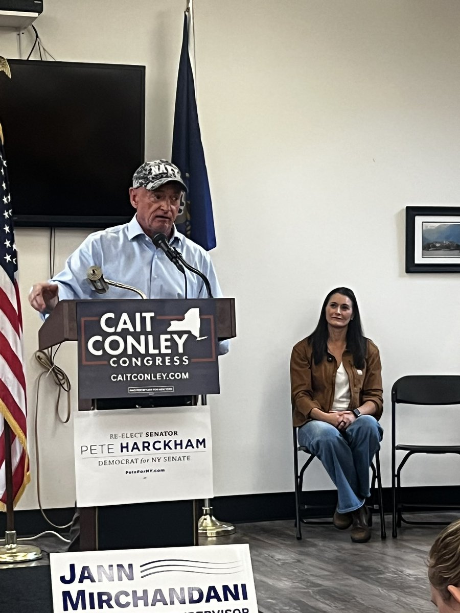 AshaCastleberry's tweet photo. Once again, you are out of touch with #NY17. I just came from the district. She is everywhere. Cait even has amazing vets like Mark Kelly, Pete Buttigieg and I supporting her. #TeamCait https://t.co/fTCaRTNbME