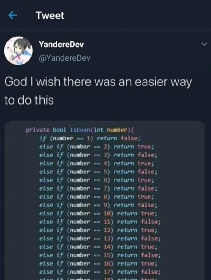 BASEDGODJAMANI's tweet photo. I've been taking a programming course for a month now, and I've finally gotten to the point where I know why this is so funny https://t.co/lLcRNdNyf4