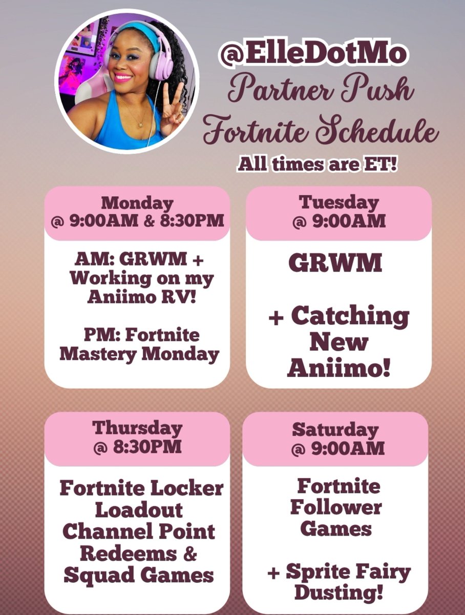 ElleDotMo's tweet photo. Le Schedule. 1/6 Partner Path Streams so far! https://t.co/wAiaLaLFUP