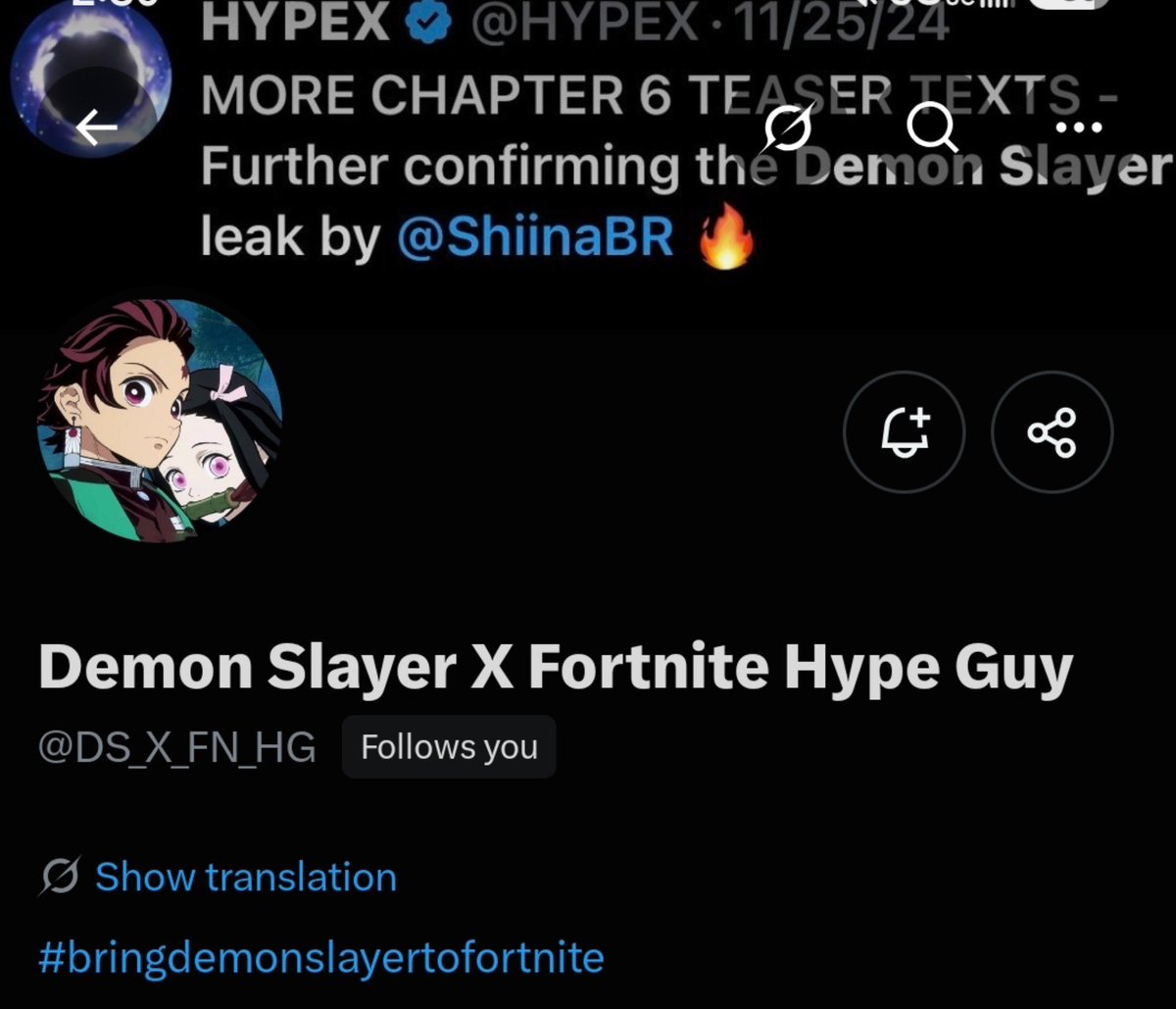 Tanjir0Ackerman's tweet photo. Bro we're making waves, I remember when I started people gave me so much discourse for Demon Slayer, Demon Slayer and my campaign for Demon Slayer being in Fortnite was overlooked

Now we got Demon Slayer x Fortnite Hype Guy's with my Hashtag, very grateful @DS_X_FN_HG
🙏🏽 👺🎴🌊 https://t.co/EdLf1HYEJw