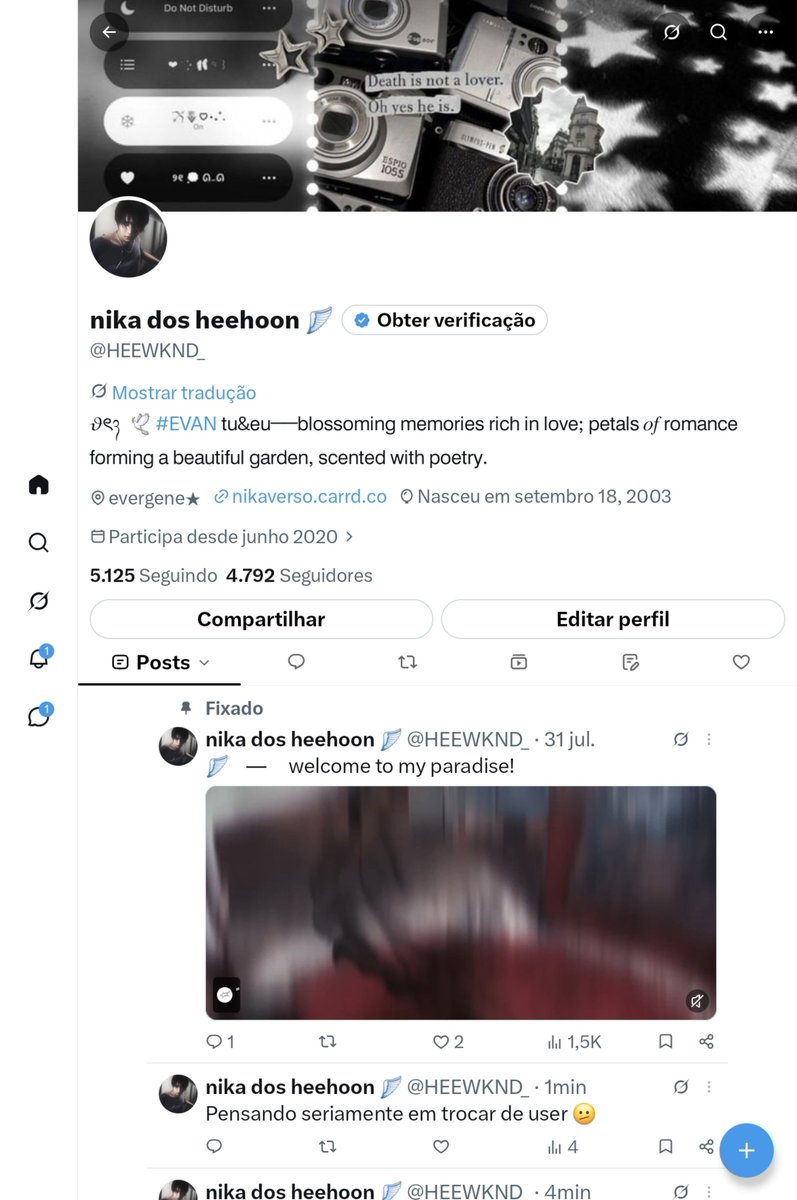 HEEWKND_'s tweet photo. perfil / tela de bloqueio / última música reproduzida / pinterest https://t.co/1zA4VUOBVw