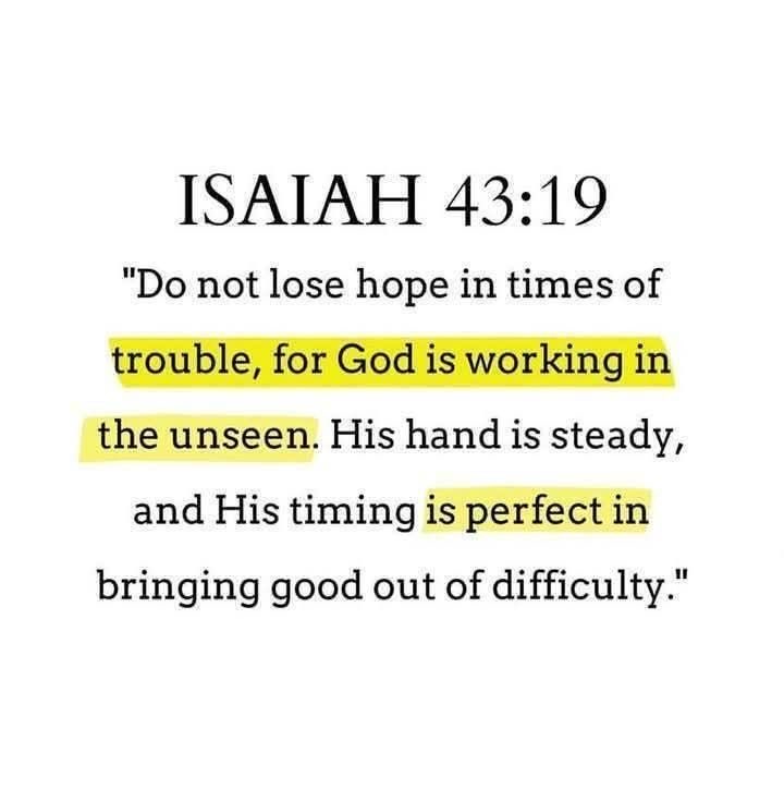 faithchurchlife's tweet photo. Isaiah 43:19 https://t.co/QDCdVQm0Go