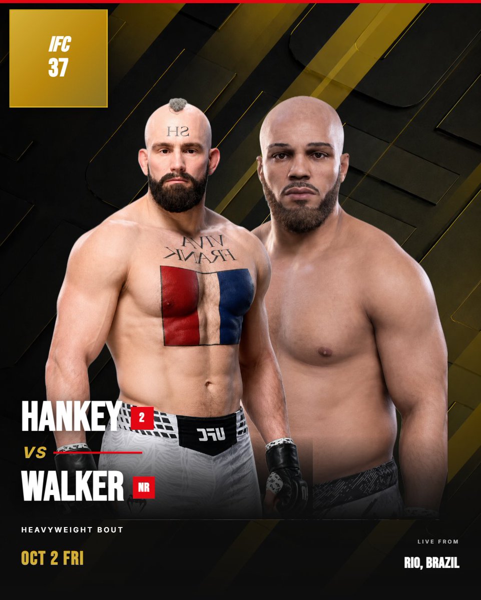 IFCSIM's tweet photo. Steven Hankey vs Valter Walker is set for IFC 37 in Brazil

@Hankeysimifc 
@Walkerbigfan https://t.co/LDlc8He20O
