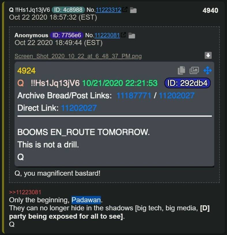 QQSource's tweet photo. Q makes multiple Star Wars references
To be blunt: It's Literal
The Orion Wars shown in Star Wars is based on True History
You & I came from those Wars
Due to the Universal Law of Noninterference, we couldn't just directly intervene with Earth...how did we get around this?
We incarnated into Earth Bodies
"To my fellow incarnated extraterrestrials" = Q Agreed