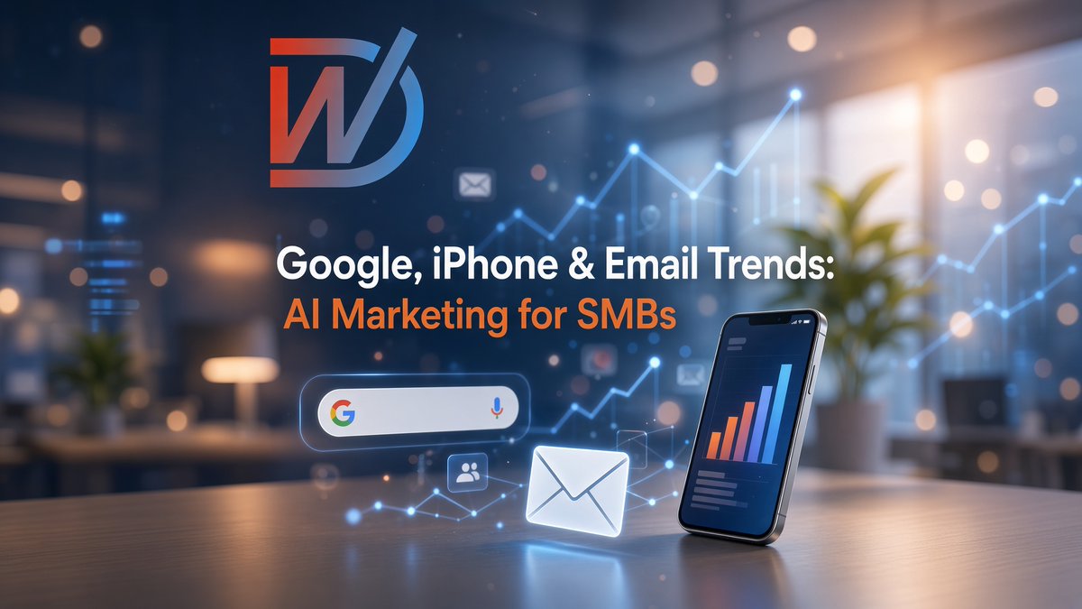 Worlddigitalai's tweet photo. Google, iPhone &amp; Email Trends: AI Marketing for SMBs.
Learn how small businesses can turn Google, iPhone, email, and app search trends into smarter AI-powered marketing campaigns.
Read more: https://t.co/EzI6StnVPn https://t.co/iYOwH5wswH