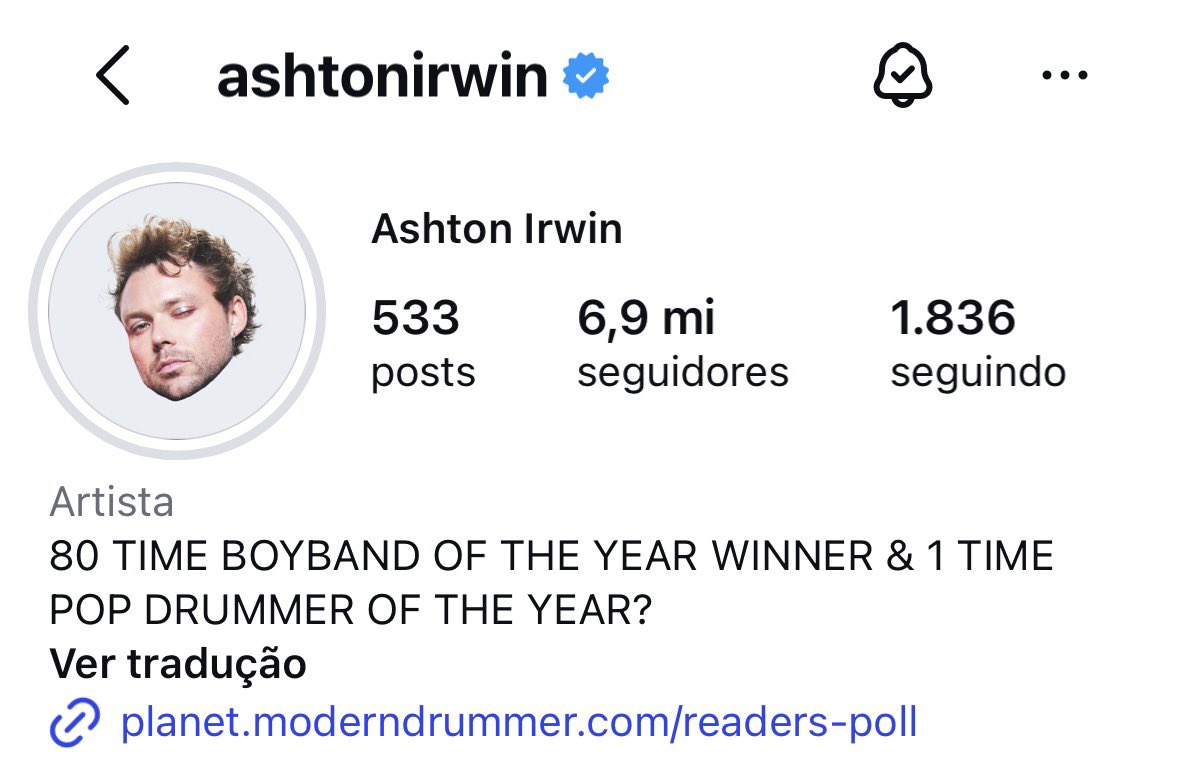 5SOSBrasilFam's tweet photo. Ashton atualizou sua bio do Instagram!

“80 VEZES GANHADOR DE BOYBAND DO ANO… E 1 VEZ GANHADOR DE MELHOR BATERISTA POP DO ANO?”

Vote em Ashton para Melhor Baterista Pop do Ano em: https://t.co/NHe6A0ZDxp https://t.co/APsGt6oJK6