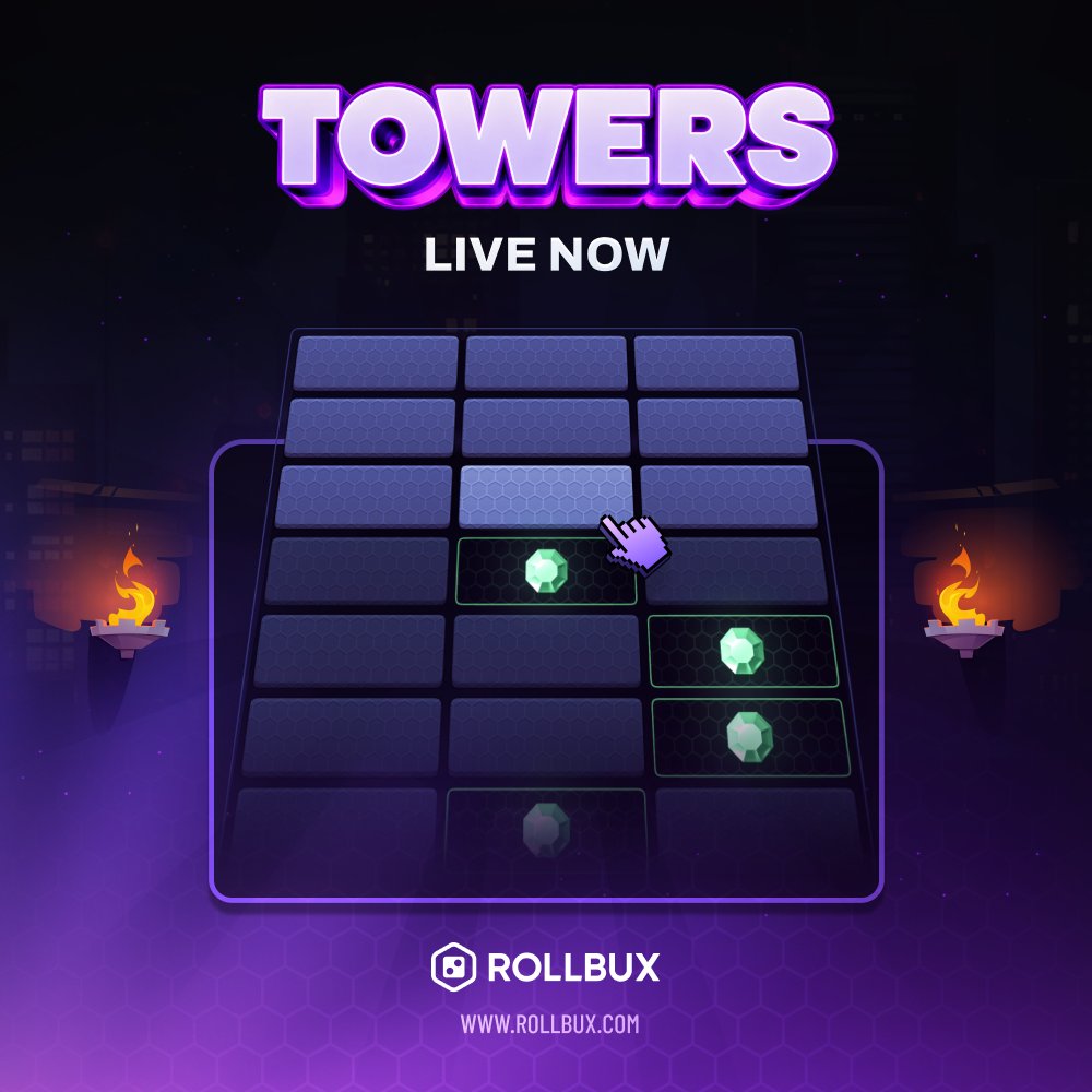 Rollbuxdotcom's tweet photo. 🏰 TOWERS IS OFFICIALLY LIVE ON ROLLBUX! 🏰

To celebrate the launch of our newest game, TOWERS, we are dropping 10,000 TOKENS to 2 lucky winners! 💰⚡

How high can you climb? Come test your luck and win big!

How to enter:
✅ Follow us
❤️ Like & 🔁 Repost
💬 Comment your Rollbux username & tag a friend

📸 BONUS ENTRY: Reply with a screenshot of your biggest win on TOWERS below!

Play TOWERS right now ➡️ https://t.co/W01bqT5sGQ 🕹️

Good luck! - Winners Picked In 24 Hours 🍀
