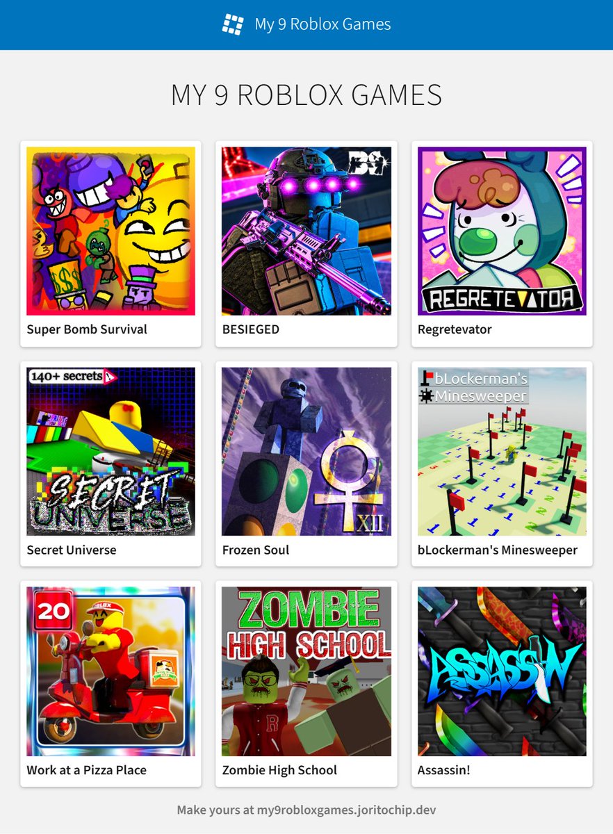 FELENOPY_'s tweet photo. my 9 roblox games cause everyone is doing it and I think its fun https://t.co/TTVBKS0s5o