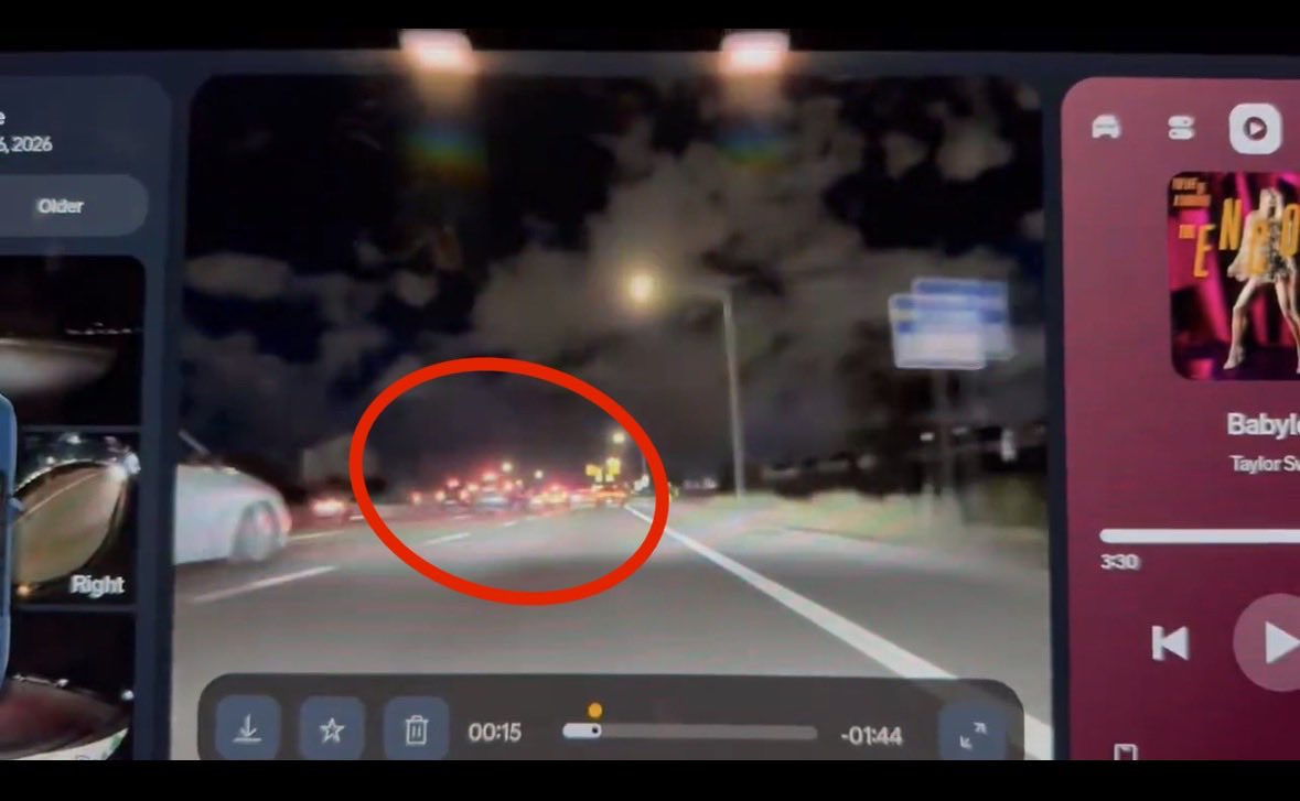 Checkmatecrypto's tweet photo. @TitusNox @slovii_ @dustmc @TheFrostPrime @Rivian Literally look at the road every cars start braking and you can see the car start swerving would hate to be on the same road as you plus she's passing from cars from the right lane... No matter which way you put it she's at fault here https://t.co/WrMEkpqXgg