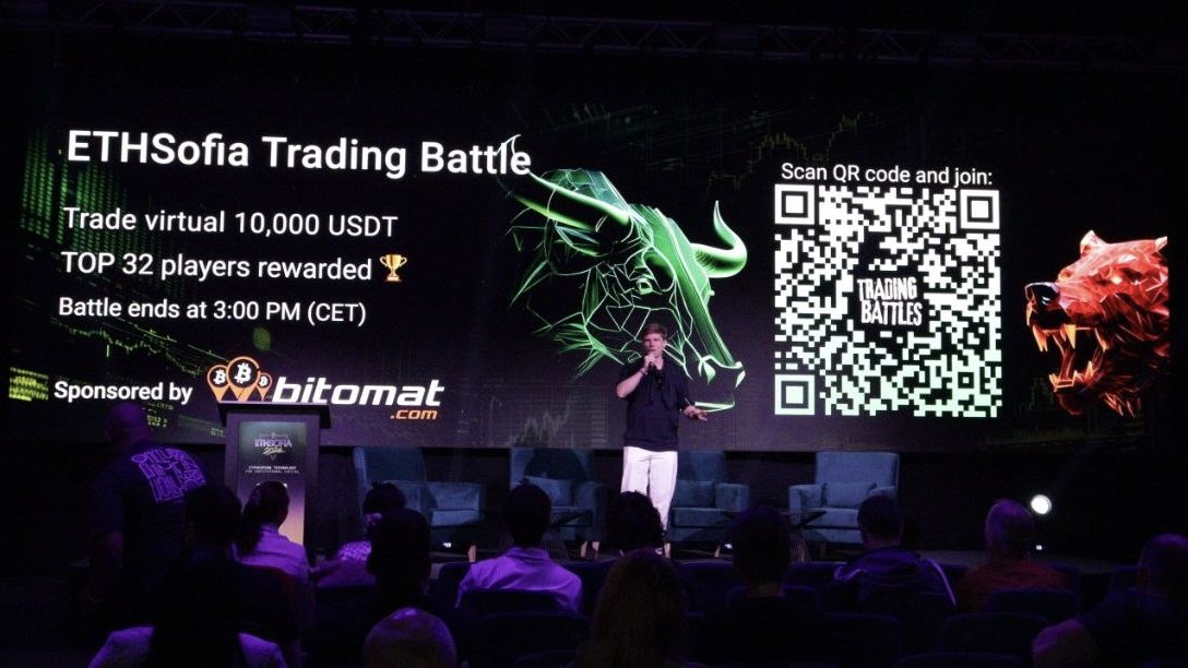 Nene_X21's tweet photo. I took the stage at @ETHSofiaBG to announce the ETHSofia Trading Battle - and 111 traders joined the competition.

The challenge was simple: compete on trading performance, climb the leaderboard, and finish among the best.

🏆 Top 32 traders by PnL were rewarded.

For me, this was another strong proof of the concept behind @TradingBattles - competitive trading can create an additional layer of engagement at crypto events.

Instead of only watching and listening, attendees get something they can actively participate in, compete in, and talk about throughout the event.

If you’re organizing a crypto, Web3, or trading event, let’s talk. Together with Trading Battles, we can bring a trading tournament to your conference as well.

#TradingBattles #ETHSofia #BlockchainWeekBulgaria