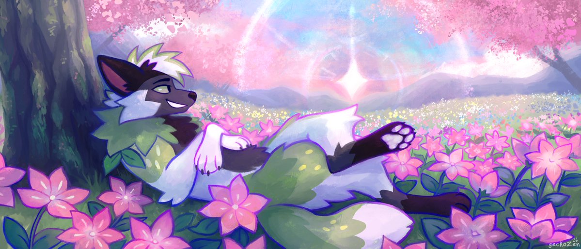 gecko_Zen's tweet photo. Gracidea Flowerfield painting for Shayfox https://t.co/SCgdCVe539