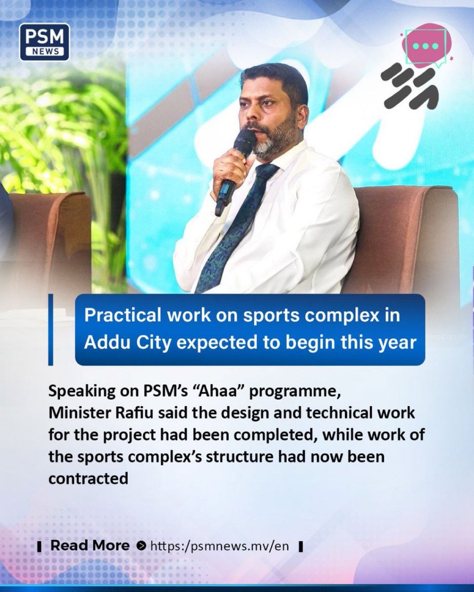 auphxx's tweet photo. The Sports Minister said that the concrete foundations for the badminton hall being constructed in Addu had already been laid. Discussions are currently under way with the contractor to expedite the construction work, he said. 
@AbdhullahRafiu 

https://t.co/0SyxA0JE5d https://t.co/F2yeZLfON3