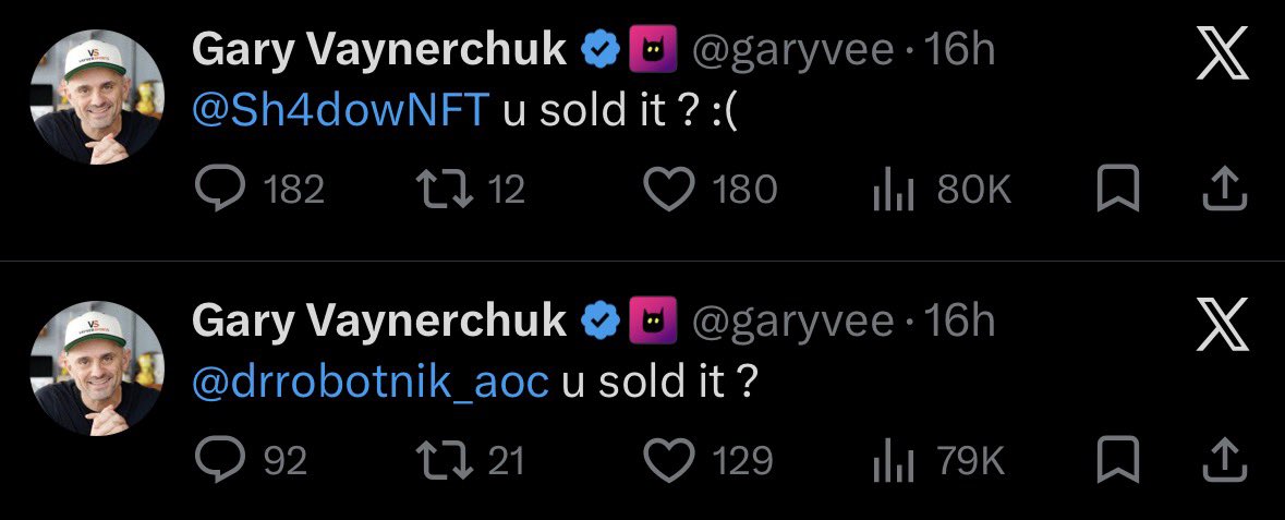 zubic_eth's tweet photo. Gary Vee gifted NFTs to people who were hit by the recent Magic Eden/LimitBreak exploit and some of them proceeded to sell them immediately after

He wasn’t too happy about it https://t.co/buvjr0uPeu