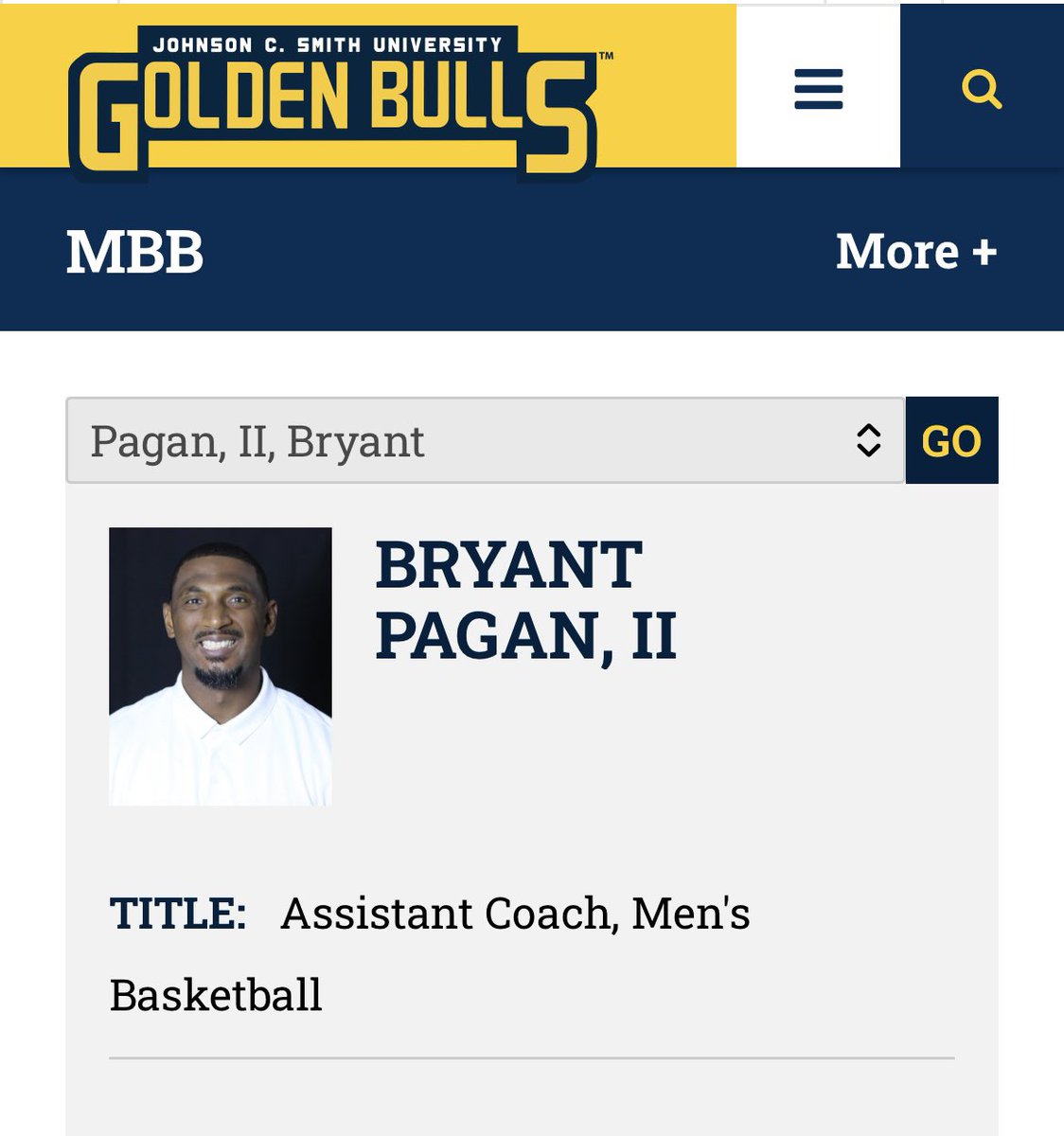coachpagan2's tweet photo. I’m honored and excited for the opportunity to join the Men’s Basketball Staff as an Assistant Coach at Johnson C. Smith University - JCSU. 💙💛 GO Golden Bulls #CIAA #NCAA  Welcome to Charlotte, NC . I’m back East ! https://t.co/1ga0xYDae1