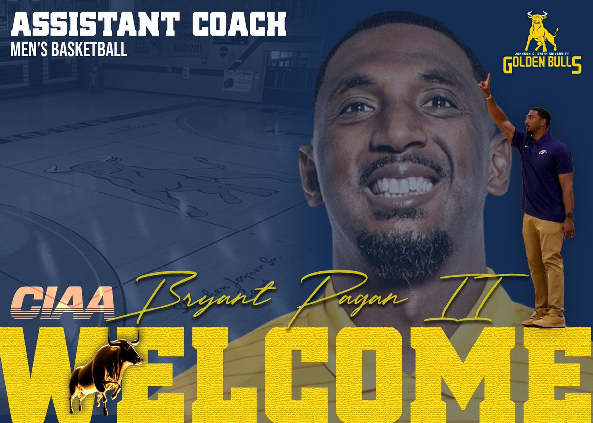coachpagan2's tweet photo. I’m honored and excited for the opportunity to join the Men’s Basketball Staff as an Assistant Coach at Johnson C. Smith University - JCSU. 💙💛 GO Golden Bulls #CIAA #NCAA  Welcome to Charlotte, NC . I’m back East ! https://t.co/1ga0xYDae1