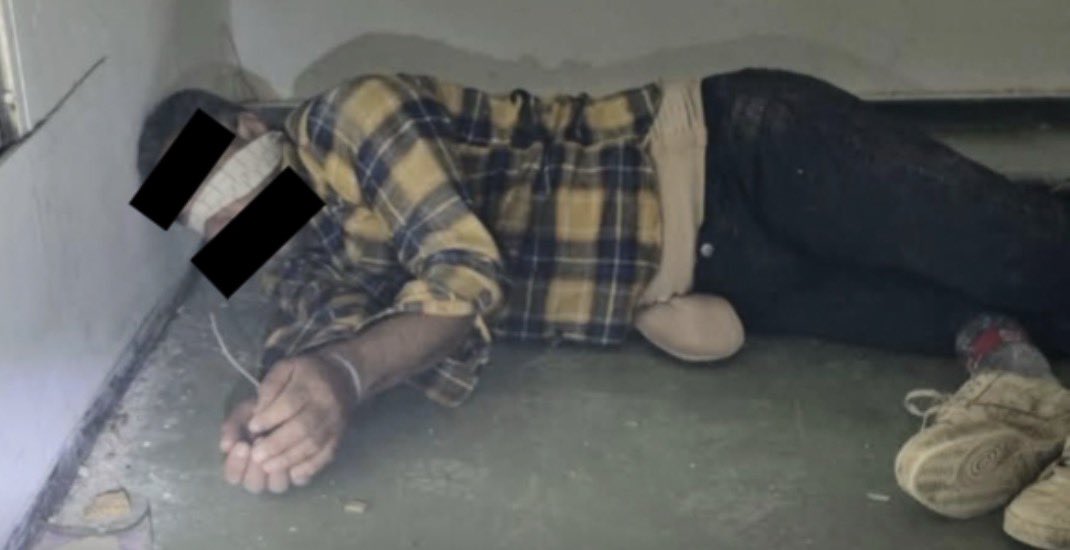 the_andrey_x's tweet photo. This is a picture from the last time Y.B. was kidnapped by IDF. They took it on his phone at the military base while he was tied up. https://t.co/mkA2cFI7IO
