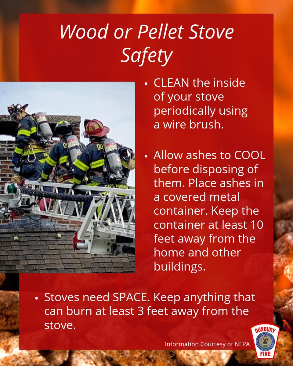 DXFD_PIO's tweet photo. Before lighting up your fireplace, wood stove, or pellet stove this fall, keep these essential safety tips in mind to keep your home warm and protected.
⁠
#DXFD #HeatingSafety #SafetySunday #WoodStoveSafety #PelletStoveSafety #FireplaceSafety https://t.co/o59d9LkZY2