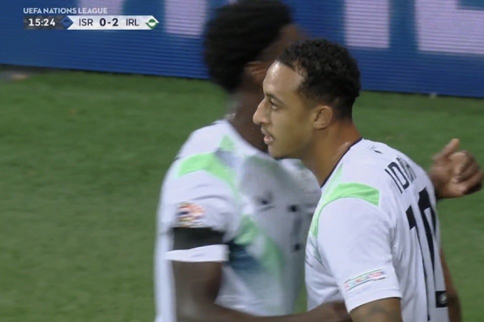 SoccerEpicX's tweet photo. 🇮🇪⏱️ HALF-TIME!

Ireland go into the break 3-0 up against Israel, with goals from:

⚽️ Troy Parrott — 14th min
⚽️ Adam Idah — 16th min
⚽️ Jack Moylan — 25th min

Ireland dominate the first half and head into the break with a three-goal advantage.
#IsraelIreland #Ireland #Israel https://t.co/CbBQRkqcEh