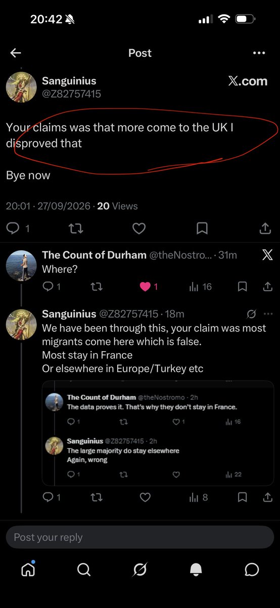 theNostromo's tweet photo. @Z82757415 @raginweald @PolitlcsUK So again. Where did I claim more come here than stay in France. https://t.co/r5fYiG8WqH