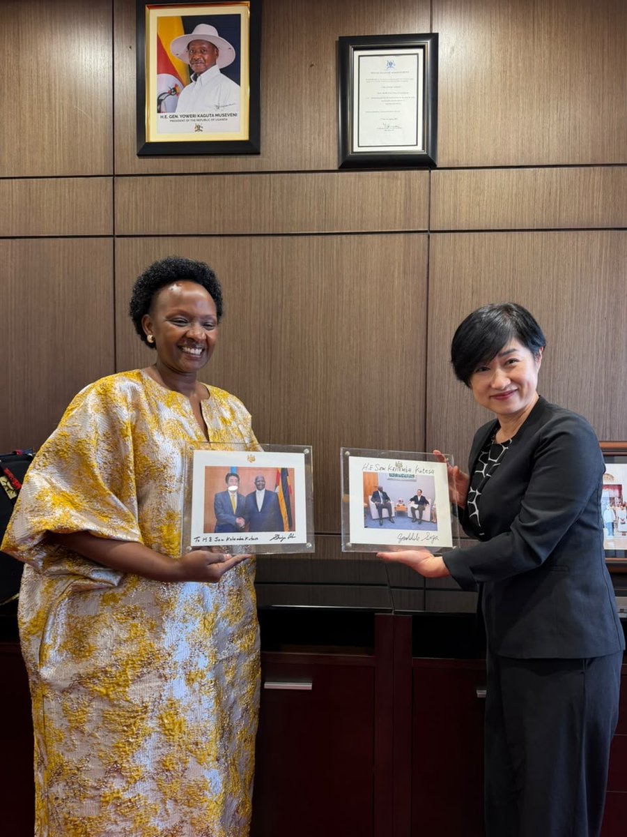SMusherure's tweet photo. Today I had the honour of hosting a delegation from Japan led by the Director General and Assistant Minister for Foreign Affairs, in charge of African Affairs, Ms. Takahashi Misako, to discuss areas of Uganda–Japan cooperation.

Our conversation focused on the Official Development Assistance (ODA) through the Embassy of Japan in Kampala and the Japan International Cooperation Agency (JICA), a partnership that continues to deliver tangible results in health, infrastructure, and energy. We explored new frontiers of collaboration in microfinance regulation, with a particular focus on digitization and technology as tools to deepen financial inclusion for Ugandans.

It was also a moment of reflection as we reminisced about the efforts of Hon. Sam Kutesa, while he served as Uganda's Minister of Foreign Affairs, and the deliberate work he put into strengthening ties between our two nations, now shaped by extended cooperation and shared prosperity.

We look forward to translating today's discussions into concrete outcomes that benefit Uganda's microfinance sector and our people. @mofpedU @DGafricaJP
