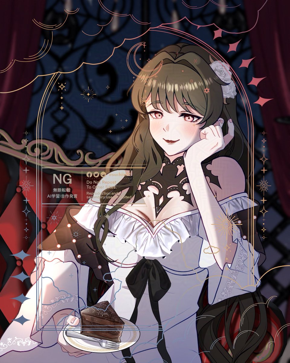 cosmic_selena's tweet photo. { Belle Thorn }
Mama Belle as she gazes at her babies (grim, the yuus and the first years)// A mamãe Belle de olho nos filhos dela (O grim, os yuus e o pessoal do primeiro ano)

#twstoc 
🎨 suchiie51 on vgen https://t.co/S0MDEZV9wU