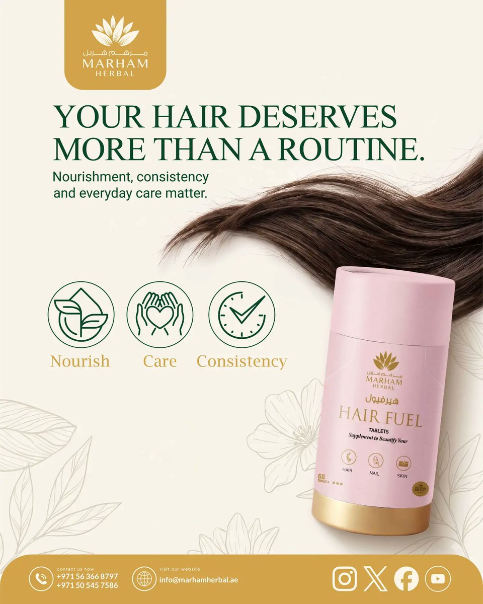 allisonharrisca's tweet photo. Your hair deserves more than a routine. Marham Herbal Hair Fuel Tablets complement your daily beauty and wellness routine with nourishment, care, and consistency. Make hair care a daily habit and give yourself the attention you deserve. https://t.co/0jttqwIwcW