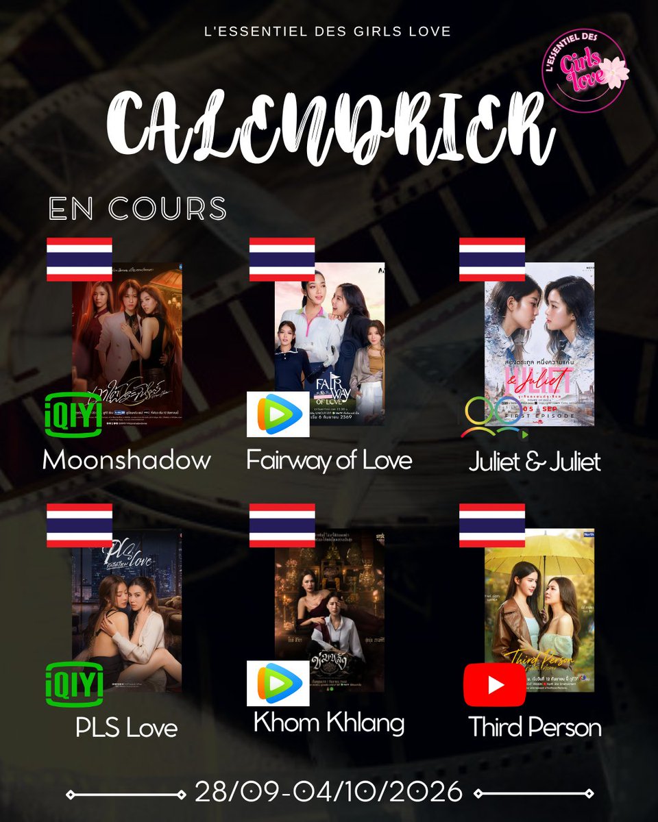 gl_lessentiel_'s tweet photo. C’est l’heure du calendrier de la semaine 📅

Les chaînes Youtube :
Third Person : @NorthStar192430

Quelle est votre série du moment? 😉

#lessentieldesglcalendrier #lessentieldesgl #wlw #girlslove https://t.co/q0H4yMXNSy
