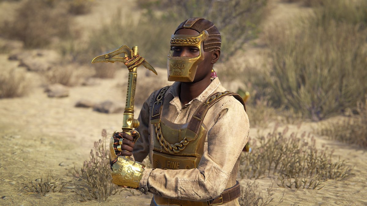 saychains's tweet photo. Hi!
Our latest skin for the gold chains collection, we decided to start a new collection, since we stopped getting satisfaction from creating this collection, we have been creating it for two years now and our first accepted skin was a chain poncho which was very unique. 
Thank you for following these skins❤️
FaceMask- https://t.co/vEqzDNUXrY
ChestPlate- https://t.co/Hts26YEgUm

@MDemonWorkshop @playrust @gerrmanman @Helkus @Alistair_McF