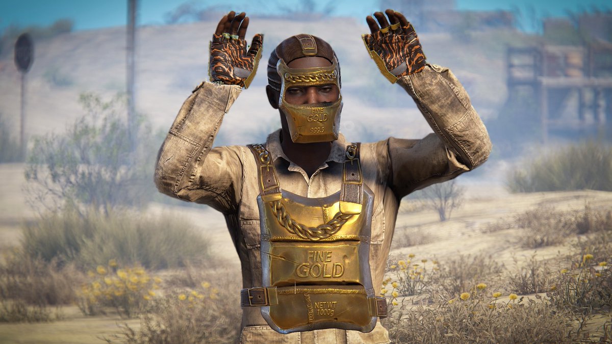 saychains's tweet photo. Hi!
Our latest skin for the gold chains collection, we decided to start a new collection, since we stopped getting satisfaction from creating this collection, we have been creating it for two years now and our first accepted skin was a chain poncho which was very unique. 
Thank you for following these skins❤️
FaceMask- https://t.co/vEqzDNUXrY
ChestPlate- https://t.co/Hts26YEgUm

@MDemonWorkshop @playrust @gerrmanman @Helkus @Alistair_McF