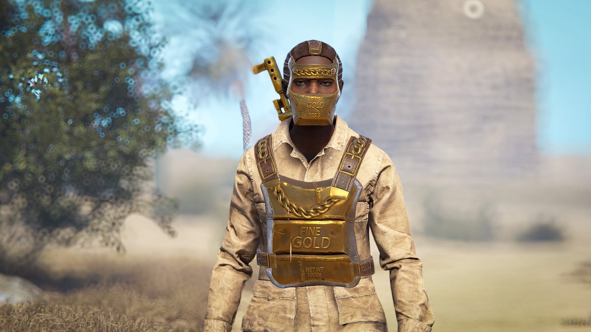 saychains's tweet photo. Hi!
Our latest skin for the gold chains collection, we decided to start a new collection, since we stopped getting satisfaction from creating this collection, we have been creating it for two years now and our first accepted skin was a chain poncho which was very unique. 
Thank you for following these skins❤️
FaceMask- https://t.co/vEqzDNUXrY
ChestPlate- https://t.co/Hts26YEgUm

@MDemonWorkshop @playrust @gerrmanman @Helkus @Alistair_McF