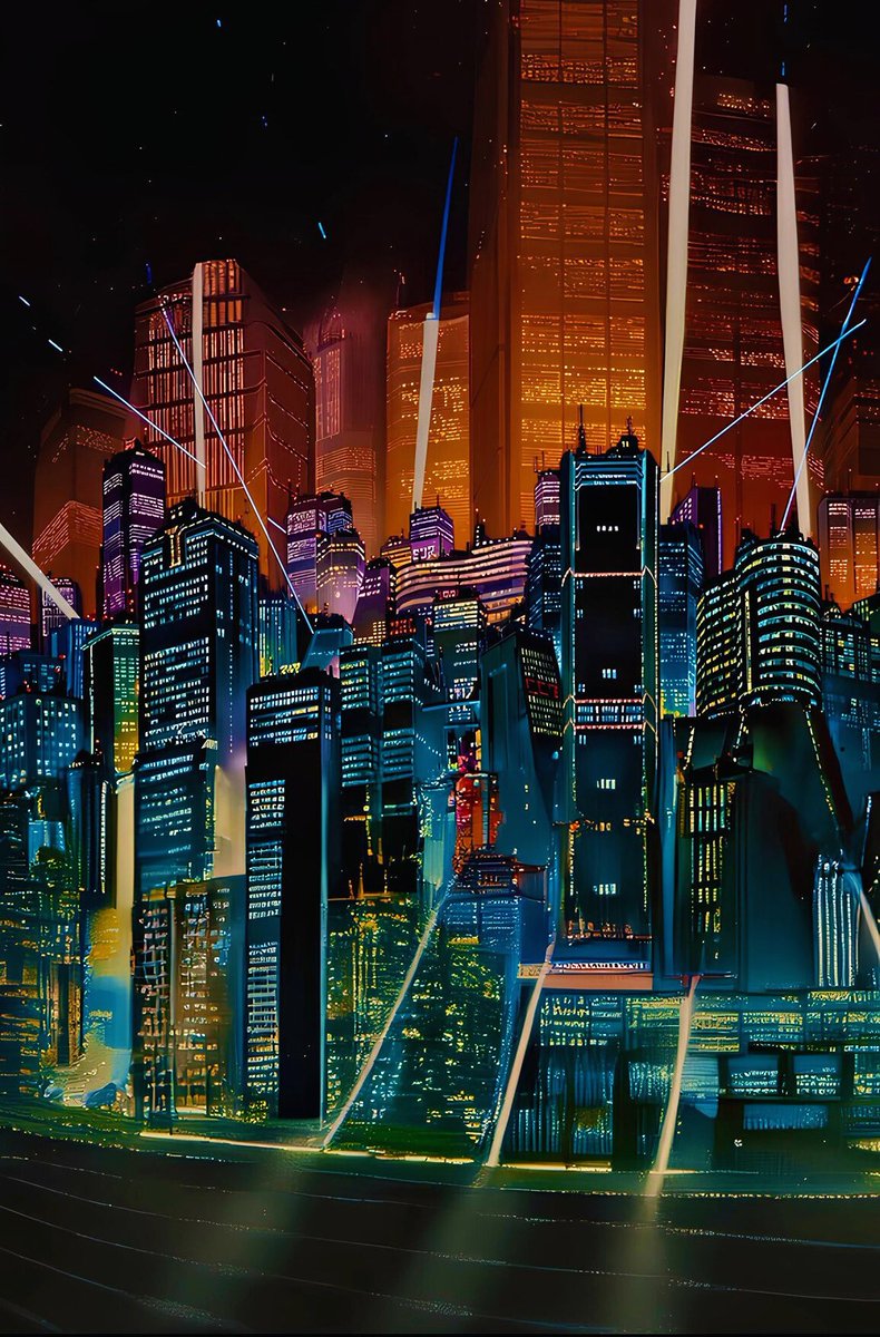 SciFiArchives's tweet photo. The mesmerizing city lights of Akira (1988) https://t.co/cjqekWZl5t
