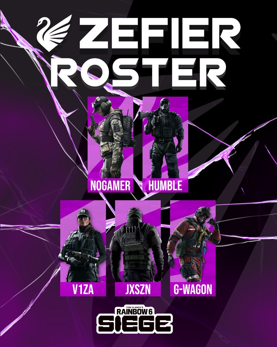 Team_Zefier's tweet photo. ‼️MEET OUR OFFICIAL RAINBOW 6 SIEGE ROSTER‼️ 

Drum roll🥁please for your official team line up:  

🇩🇪| @G_2_the_Wagon  
🇩🇪| @NoGamerDC 
🇬🇧| @h_umble7 
🇨🇿| @v1za 
🇬🇧| @Jtillios07  

🇳🇱| @FLOP - Manager  

Currently looking for a coach to help with the team‼️
Contact via DM. https://t.co/2M3f22JtRi