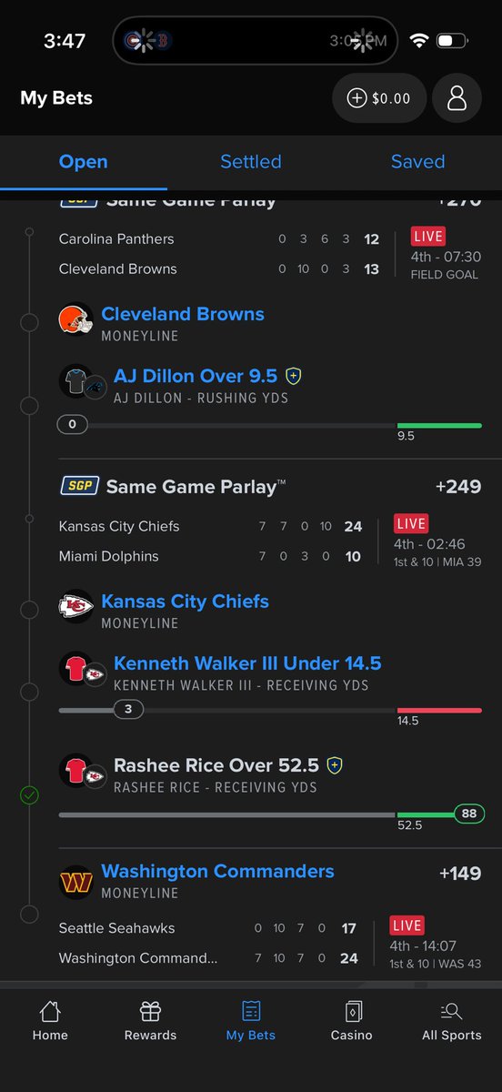 DE52_'s tweet photo. @FanDuelSports can we update this it’s sayin my man got 16 yards but on my ticket 0 https://t.co/j07C3JvplY