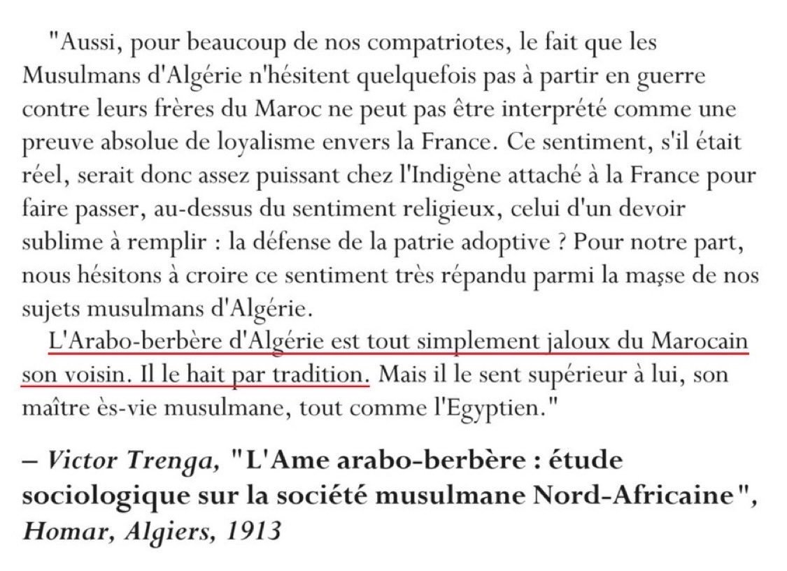 thebiggragga's tweet photo. @Chebpirate2 Mdrr ça me fume le complexe de vouloir ramener les BOUSBIRS au maroc alors que l'histoire vous démasque les fils de putains. Période sombre dans l'histoire du maghreb mais vous🇩🇿 étiez toujours les pioniers 🫡
132 ans de colonisation ya zebi c'est le bousbir puissance l'infini 👇 https://t.co/3ZymxlhnBX