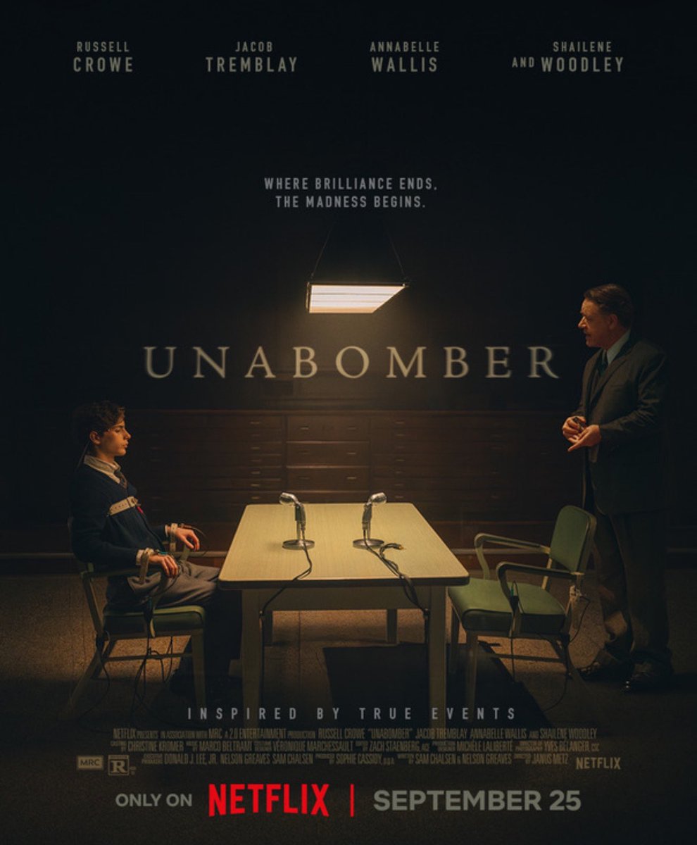 Rjasair's tweet photo. Unabomber (2026)

فيلم جيد في #نتفلكس

يتابع قصة القاتل الذي استهدف في الثمانينيات والتسعينيات شخصيات ورموزاً في آلة الصناعة الأمريكية، لإيمانه بأنهم سبب في شقاء الإنسان المعاصر.

حضور جيد للكبير رسل كرو. https://t.co/tvcpwEo5Ut