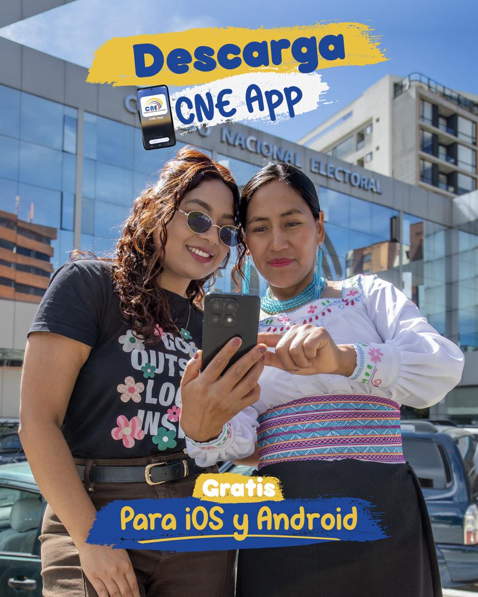 CNE_Cotopaxi's tweet photo. #TuVotoTuDecisión 🇪🇨

Descarga nuestra #CNEApp para #iOS y #Android, y conoce el Recinto Electoral y la Junta Receptora del Voto donde deberás sufragar. 

#ElecciónCPCCS2027 👇 https://t.co/ZSWrZA8NGB