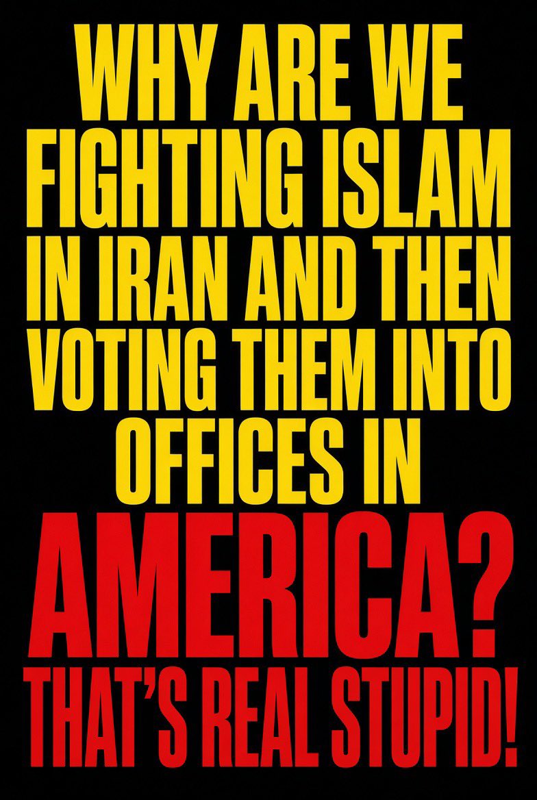 CRRJA5's tweet photo. Inquiring 🤨 minds want to know:
Why are we fighting Islam in Iran and then voting them into offices in America? 
That’s real stupid. https://t.co/zibaRe48mV