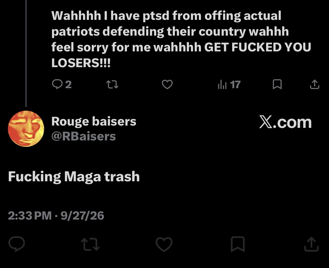 Macyeoaw's tweet photo. @RBaisers @DrkOps @MarkMmonday @Chicago_Goofies Not maga but you know I speak the truth and you have no actual reply so you blocked me, proving what a coward you are LOL https://t.co/HSNz5EaZ6O