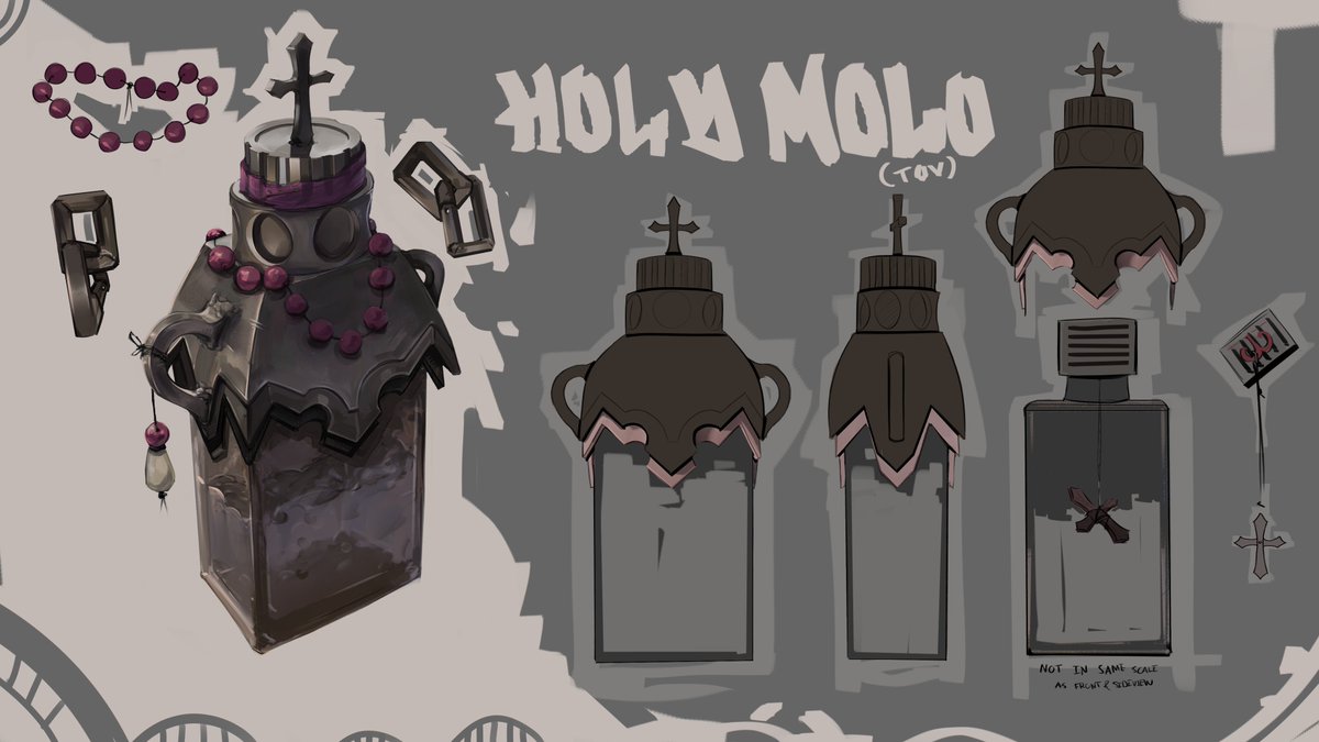 oofnerve's tweet photo. Prop design project from a week or so ago. I tried creating a prop that would fit/go well with Venator from #deadlock (more exploration pages on my artstation) https://t.co/l1TpmpFAaZ
