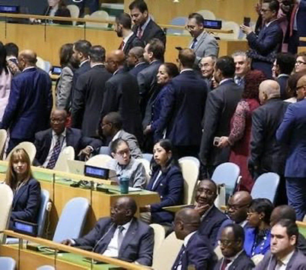 WikiLeaksQ's tweet photo. You were duped. Again. 

We all saw the “massive” walkout from the UN general assembly. It seemed like Bibi was talking to en empty room. Some journalists even reported that. Even some Israeli journalists made that claim. 

Guess what. The media lied to you. Shocked?

Here are the facts. 

The footage is real. As Netanyahu walked up to speak, dozens of diplomats got up and left. It looks like most of the world refused to listen to him. Some even called it proof that Israel is now a pariah state. 

And now, reality. 

More than 120 countries stayed. That's nearly two-thirds of the world. 

All five veto powers stayed: the U.S., China, Britain and France. 

So did most of Europe. Even Ireland, one of Israel's toughest critics remained. 

So who walked out? And why does it look like so many? 

Each country gets six seats in this hall, so when one delegation walks out, several people stand up and walk. 

And the Palestinian mission had asked countries to bring as many staff as possible and walk out together. 

That can make a walkout bigger than the number of countries behind it. 

In Europe, Spain was the only major country to leave its seat empty. 

In Latin America, Brazil walked out. 

South Africa's seats were empty too. 

The rest were mostly small Caribbean island nations, which skip most speeches anyway. 

Even in the Muslim world, at least two countries, UAE and Bahrain, stayed. 

The walkout was real, but most of the world stayed in the room.

Just thought you’d wanna know the truth.