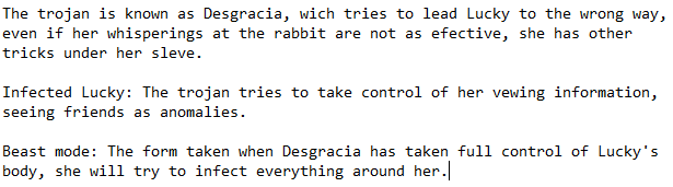 Dani_Spikefall's tweet photo. The virus that tries to influence the little rabbit, Desgracia.
#ExeComunity #LuckyConeja https://t.co/wUbXMfXVci