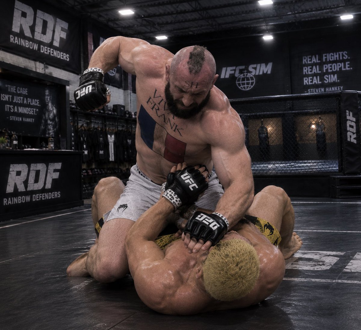 Hankeysimifc's tweet photo. I have been working on my elite bjj with bjj black belt Raphael Fernandez. In this elite grappling match he threw a flying knee, I caught it, took him down, went for an arm triangle, but sadly got reversed and knocked unconscious.

Be ready for #IFC37 🥶 🇧🇷 https://t.co/7vF6TqPF5x
