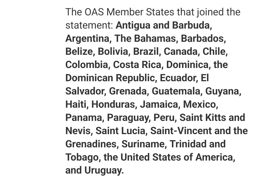 disrupthehuman's tweet photo. look at these OAS member states who have called on a renewal for imperialist occupation of haiti a mere two days ago. "global south solidarity" dies at haiti's doorsteps. https://t.co/JMApFfk1dT