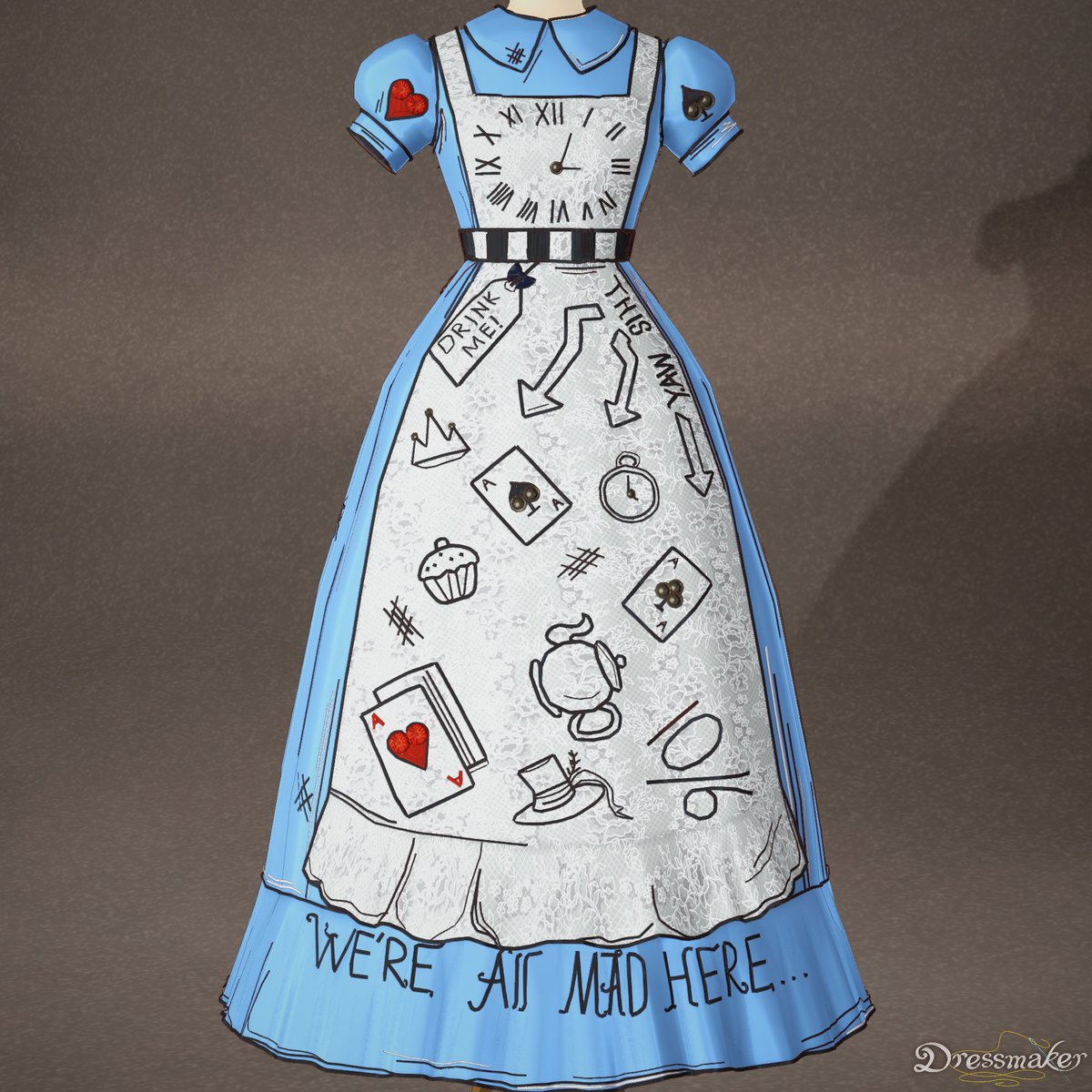 Celjii's tweet photo. Alice In Wonderland sketch dress!
#Dressmaker https://t.co/FSTa45WBew