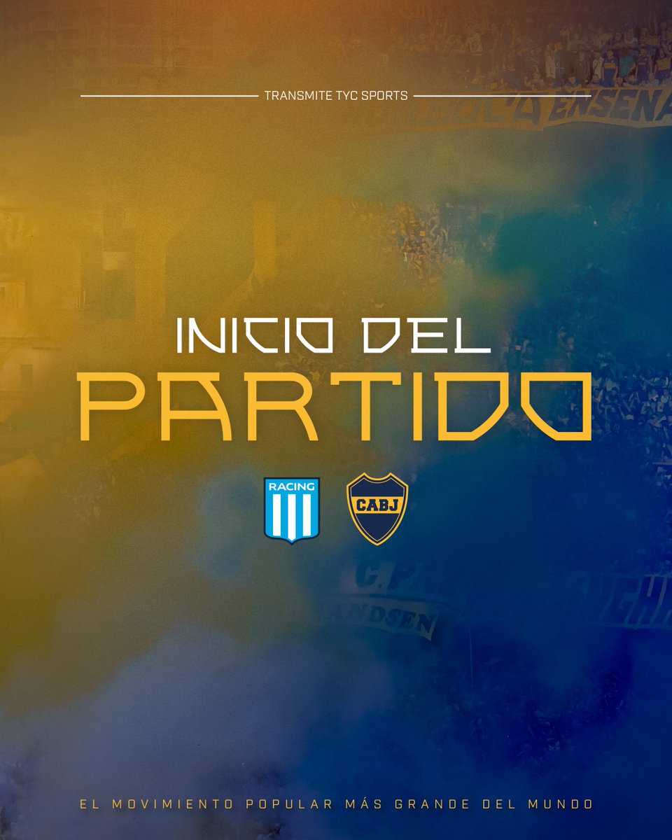 BocaJrsOficial's tweet photo. 🔛 ¡𝗖𝗢𝗠𝗘𝗡𝗭𝗢́ 𝗘𝗟 𝗣𝗔𝗥𝗧𝗜𝗗𝗢!
⠀
¡#Boca y Racing ya se enfrentan por los cuartos de final de la #CopaArgentina!

📲💻En vivo 👉https://t.co/uhHDnEpVZk
⠀
#DaleBoca 🔵🟡🔵 https://t.co/nCbYr6QtMI