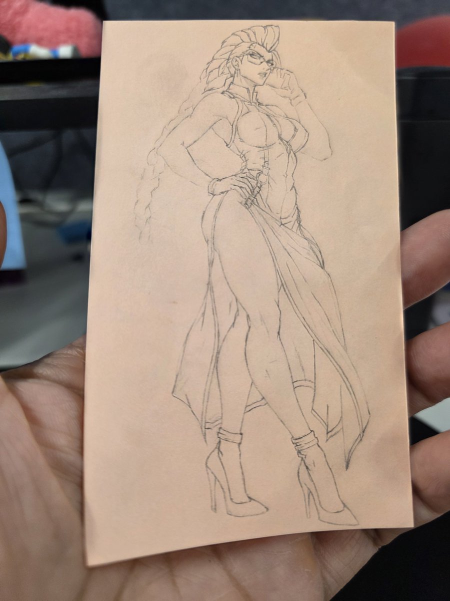 5hooter_McGavin's tweet photo. I drew C. Viper came out nice. #cviper #capcom #Streetfighter6 #postit #anime #art https://t.co/9BmiZGt0BV